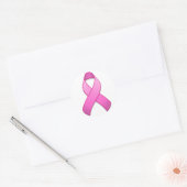 Autocollant rond à ruban de sensibilisation rose c (Enveloppe)