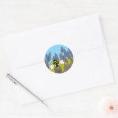 Autocollant rond abeille lavande (Enveloppe)