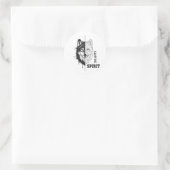 Autocollant rond Adaptive Spirit Wolf (Sac)