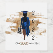 Autocollant rond afro-américain pour graduation se (Étiquettes simples)