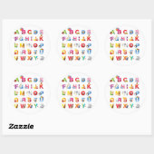 autocollant rond alphabet (Feuille)