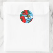 Autocollant rond Apple Bee (Sac)
