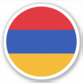Autocollant rond arménien Drapeau (Devant)
