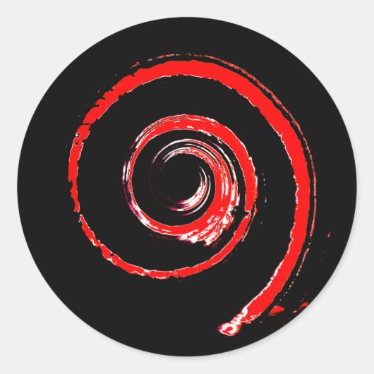 Autocollant rond avec fil rouge (Devant)
