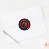 Autocollant rond avec fil rouge (Enveloppe)