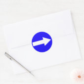 Autocollant rond avec flèche à droite (Enveloppe)