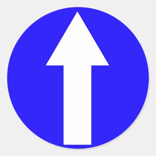 Autocollant rond avec flèche avant seulement (Devant)