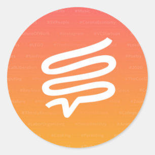 Autocollant rond avec logo Telepath