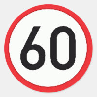 Autocollant rond avec signe limite de vitesse 60