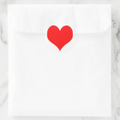 Autocollant rond avec un coeur rouge au milieu (Sac)