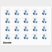 Autocollant rond Baby Shower Ballons Bleus (Feuille)
