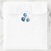 Autocollant rond Baby Shower Ballons Bleus (Sac)
