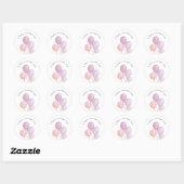 Autocollant rond Baby Shower Ballons roses (Feuille)