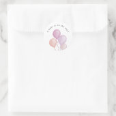Autocollant rond Baby Shower Ballons roses (Sac)