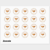 Autocollant Rond Baby Shower Cutie Pie (Feuille)