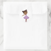 Autocollant rond Ballerina Cute Afro-Américain (Sac)