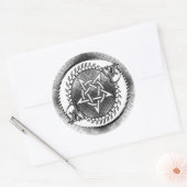 Autocollant rond Baphomet (Enveloppe)
