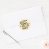 Autocollant rond beige de beauté (Enveloppe)