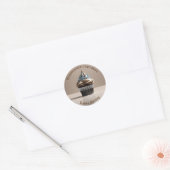 Autocollant rond Beige Or de Cupcakes maison (Enveloppe)