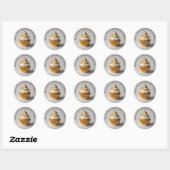 Autocollant rond Beige Or de Cupcakes maison (Feuille)