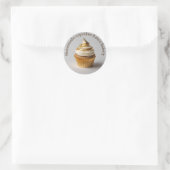 Autocollant rond Beige Or de Cupcakes maison (Sac)