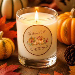 Autocollant rond Bienvenue Automne