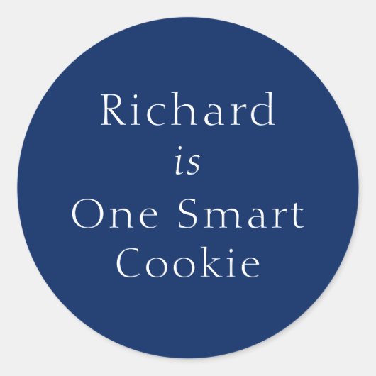 Autocollant rond bleu Custom One Smart Cookie (Devant)