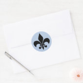 Autocollant rond bleu fleur de lis (Enveloppe)