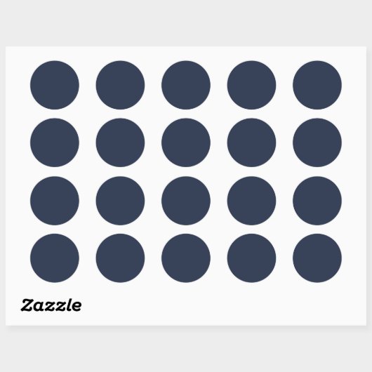 Autocollant rond bleu nuit foncé (Feuille)