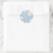 Autocollant rond bleu pâle Bohème (Sac)