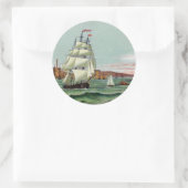 Autocollant rond Block Island (Sac)