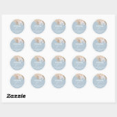 Autocollant rond Boho Pampas Baby shower en laiton (Feuille)