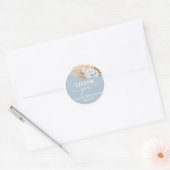 Autocollant rond Boho Pampas Baby shower en laiton (Enveloppe)
