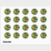 Autocollant Rond Brésil Caramel (Feuille)