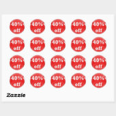 Autocollant rond brillant 40 % moins cher (pourcen (Feuille)