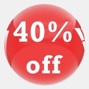Autocollant rond brillant 40 % moins cher (pourcen