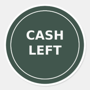 Autocollant rond Cash Left