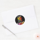 Autocollant rond classique 100 jours plus intellig (Enveloppe)