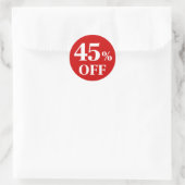 Autocollant Rond Classique à Fond Rouge - 45% de r (Sac)