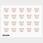Autocollant rond classique à monogramme broderie f (Feuille)