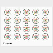 Autocollant rond classique à monogramme broderie f (Feuille)