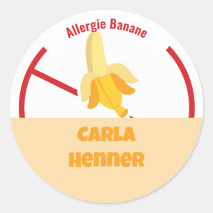 Autocollant rond classique Allergie Banane
