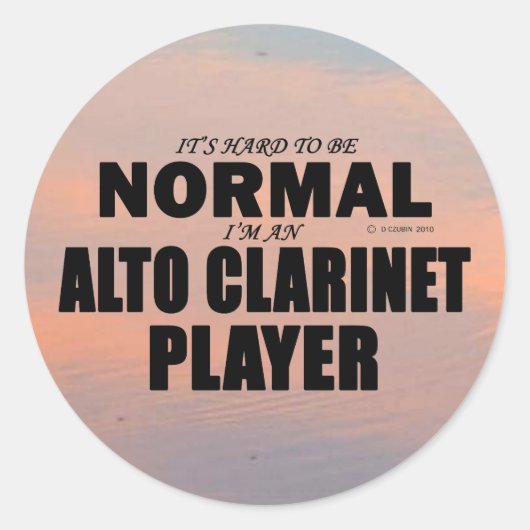 Autocollant rond classique Alto Clarinet Player (Devant)