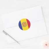 Autocollant rond classique Andorre (Enveloppe)