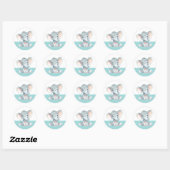 Autocollant Rond Classique Aqua pour Baby Shower É (Feuille)