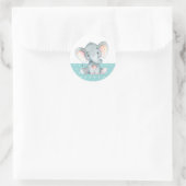 Autocollant Rond Classique Aqua pour Baby Shower É (Sac)