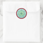 Autocollant Rond Classique Arbres enneigés Hiver (Sac)