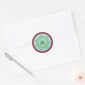 Autocollant Rond Classique Arbres enneigés Hiver (Enveloppe)
