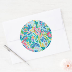 Autocollant rond classique au graphisme élégant