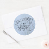 Autocollant rond classique au lit à monnaie (Enveloppe)